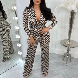 Wideleg belted jumpsuit size L